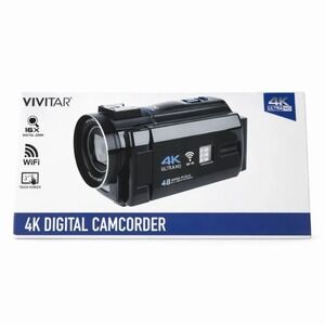 Vivitar 4K Ultra‎ HD Digital Camcorder WiFi Touch Screen 48MP 16x Zoom 3"